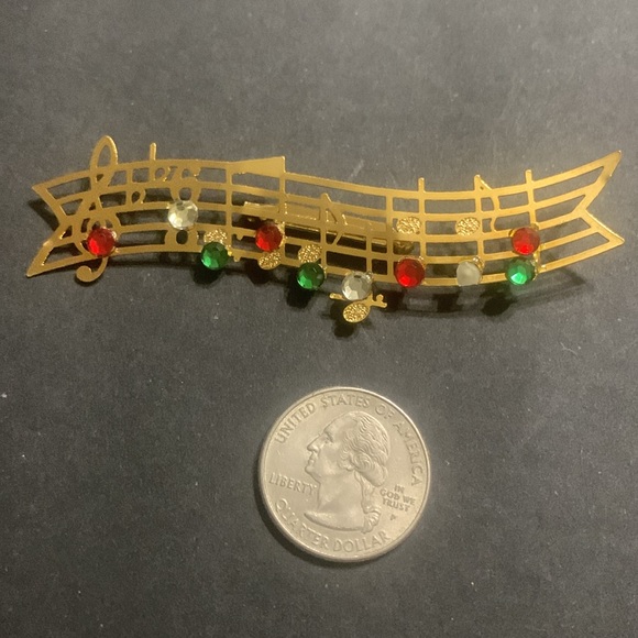 Rare 1960’s Musical Note Christmas Brooch - Picture 4 of 4